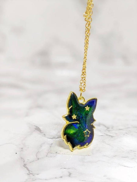 Aurora Borealis Fox Necklace 8 (Northern Lights Foxes Collection)
