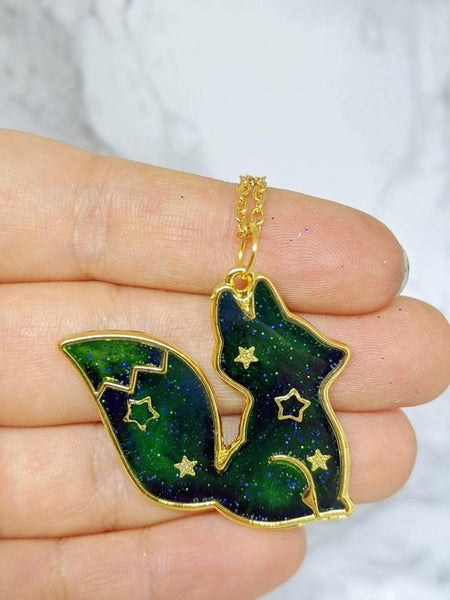 Aurora Borealis Fox Necklace 7 (Northern Lights Foxes Collection)