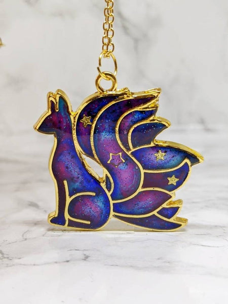 Galaxy Space Fox Pendant Necklace 4 (Galaxy Foxes Collection)