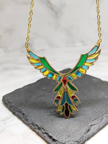 Aztec Inspired Stained Glass Effect Necklace (Festival Collection)