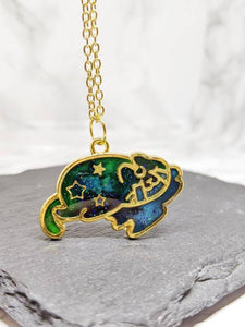 Aurora Borealis Cat Pendant Necklace 2 (Northern Lights Cats Collection)