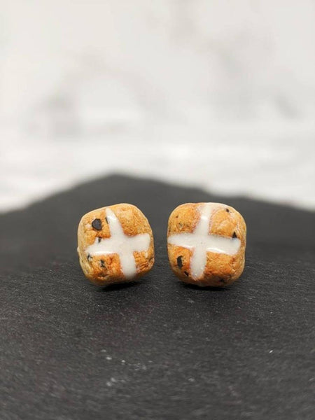 Hot Cross Buns Earrings (Baked Goods Collection)