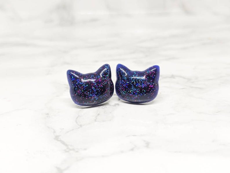 Galaxy Cat Earrings (Paws and Claws Collection)